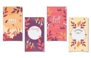 Fallen Leaves Fall Autumn Social Media Promotion vector