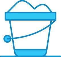 Sand Bucket Line Filled Blue vector