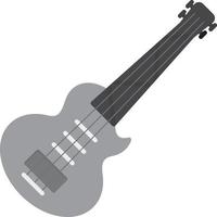 Electric Guitar Flat Greyscale vector