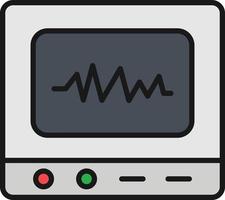 Oscilloscope Line Filled vector