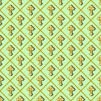 Golden Crucifix with shadow and gold check line on green background vector