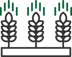 línea de trigo de dos colores vector