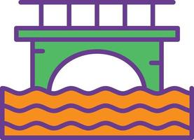 línea de puente llena de dos colores vector