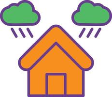 Shelter Line Filled Two Color vector