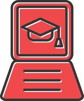 Online Learning Filled Icon vector