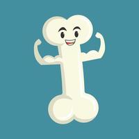 Illustration vector graphic cartoon character of cute bone showing the muscle