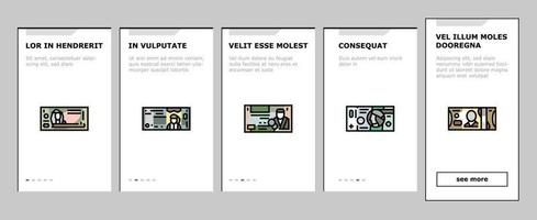 Currency International Finance Onboarding Icons Set Vector