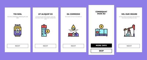 conjunto de iconos de incorporación de energía, electricidad y energía de combustible vector