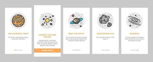 Galaxy System Space Onboarding Icons Set Vector