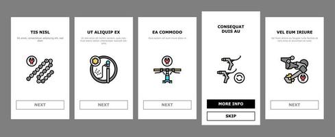 Bike Repair Service Onboarding Icons Set Vector