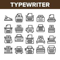 Typewriter Collection Elements Icons Set Vector