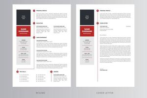 Modern Resume or CV and Cover Letter Template. Pro Vector