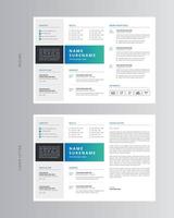 Landscape Resume or CV and Cover Letter Template. Pro Vector