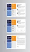 Landscape Resume or CV and Cover Letter Template. Pro Vector
