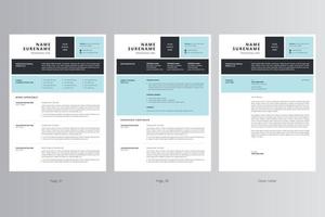 Professional Resume or CV and Cover Letter Template. Pro Vector