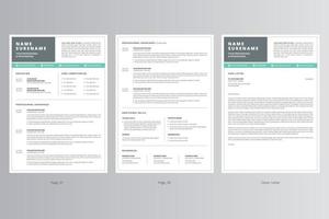 Professional Resume or CV and Cover Letter Template. Pro Vector