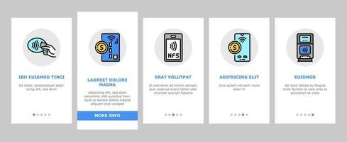 Contactless System Technology Onboarding Icons Set Vector