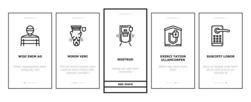 conjunto de iconos de incorporación de dispositivos de seguridad para el hogar vector