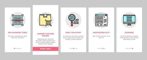 Qr Code Identification Onboarding Icons Set Vector