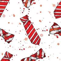 seamless pattern for the holiday father's day. ties in red stripes on a white background. abstract print with red ties and mint, background for wrapping paper, wrapper, fabric, wallpaper. card vector