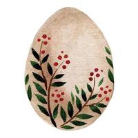 colored eggs with drawings of leaves and flowers. natural colors, boho style vector