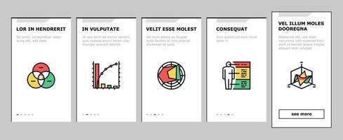 Graph For Analyzing And Research Onboarding Icons Set Vector