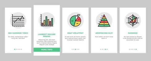 Graph For Analyzing And Research Onboarding Icons Set Vector