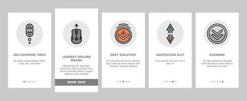 Scroll Computer Mouse Cursor Onboarding Icons Set Vector