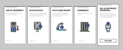 Contactless System Technology Onboarding Icons Set Vector