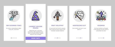 Magic Performing And Accessories Onboarding Icons Set Vector