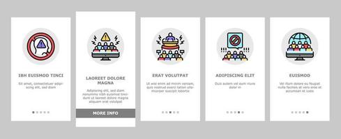 Cancel Culture And Discrimination Onboarding Icons Set Vector