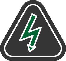 Electrical Hazard Glyph Two Color vector