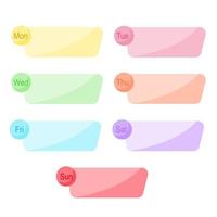 Illustrator vector of a set of multicolor tag with day label template, infographic , banner template