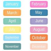 Illustrator vector of a set of tag with month label template, infographic , banner template, web design