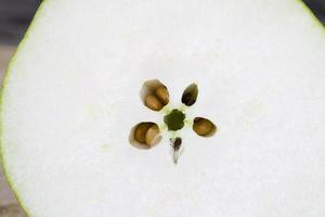 pear core, close up photo