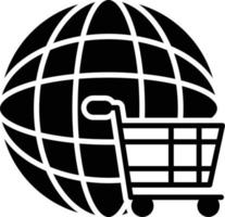 World Cart Glyph Icon vector