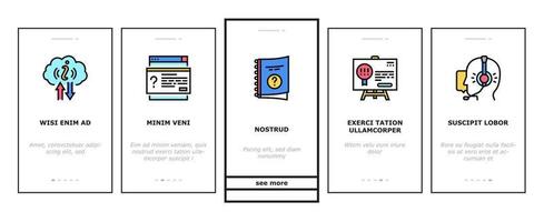 Information And Client Supporting Onboarding Icons Set Vector