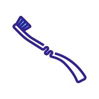 mechanical toothbrush with unusual handle with curl icon vector outline illustration