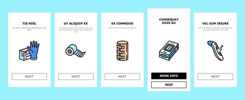 Medical Instrument And Equipment Onboarding Icons Set Vector