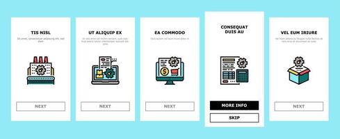 Erp Enterprise Resource Planning Onboarding Icons Set Vector