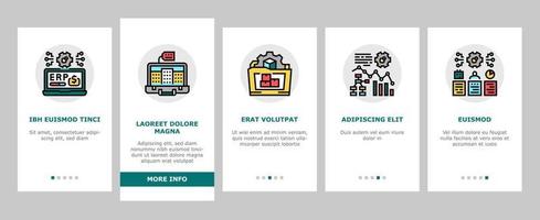 conjunto de iconos de incorporación de planificación de recursos empresariales erp vector