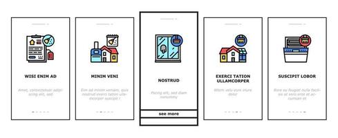 Cleaning Building And Equipment Onboarding Icons Set Vector