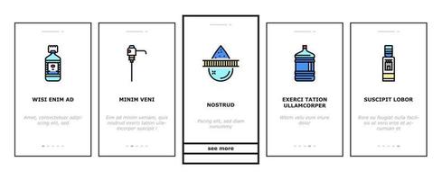 Water Delivery Service Business Onboarding Icons Set Vector