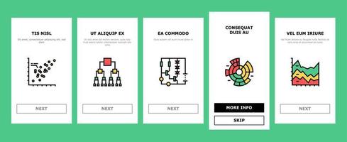 Graph For Analyzing And Research Onboarding Icons Set Vector