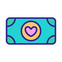 donating money to the icon vector. Isolated contour symbol illustration vector