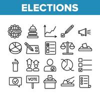 conjunto de iconos de colección de votación y elecciones vector