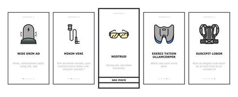 Workplace Accessories And Tools Onboarding Icons Set Vector