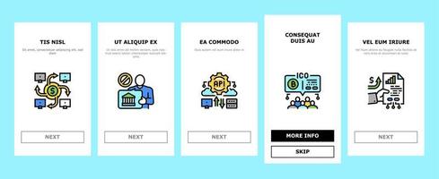 Fintech Financial Technology Onboarding Icons Set Vector