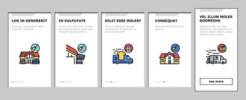 Cleaning Building And Equipment Onboarding Icons Set Vector