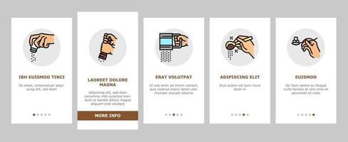 Cook Instruction For Prepare Meal Onboarding Icons Set Vector